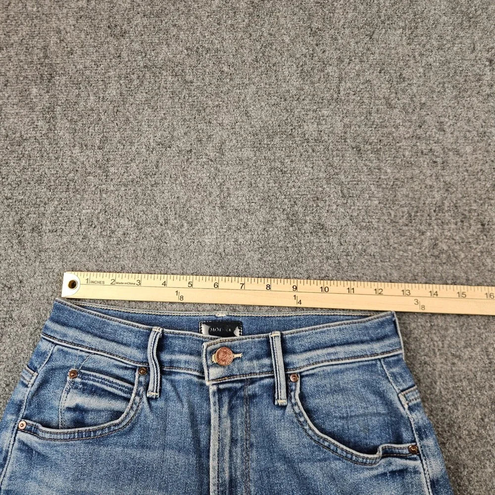 Mother High Waisted Tunnel Vision Sneak Jeans Blue Wide Leg 1338-686 Size 25